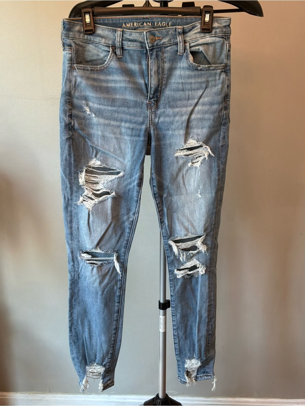 American Eagle Next Level Stretch Hi-Rise Distressed Jegging 10R